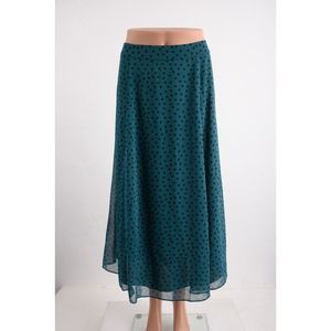 Boden Womens Serena Midi Skirt UK 16 US 12 Green Blue Polka-Dot